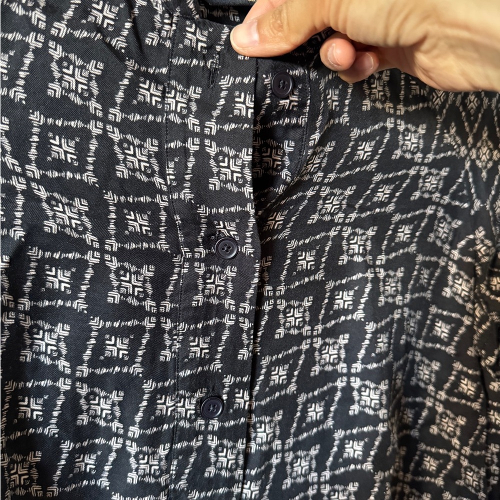 Massimo Dutti Black And Cream Patterned Blouse - image 5